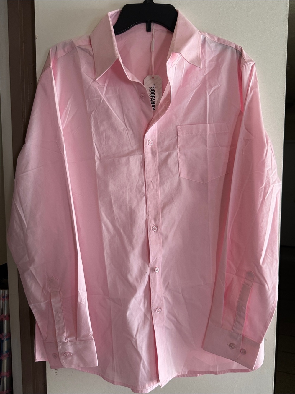 Men's Long-Sleeve Light Pink Dress Shirt